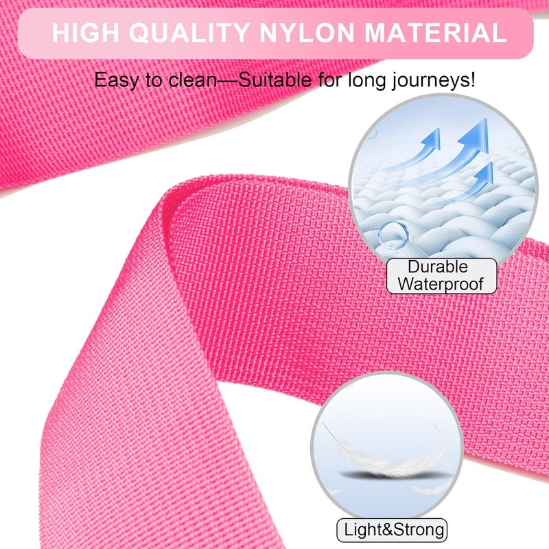 collwait Luggage Straps for Suitcases TSA Approved, Travel Belt Suitcase Belt, Suitcase Straps TSA Approved, Luggage Belt Strap TSA Approved, Travel Straps for Luggage, 4Pcs Luggage Band, Bule & Pink - Image 4